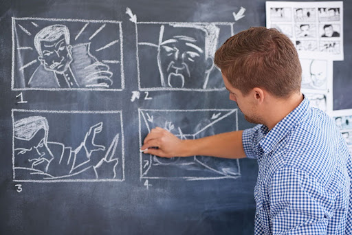 storyboard planning on blackboard