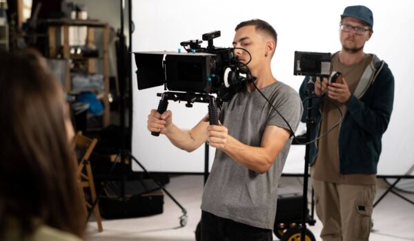 camera man in recording studio