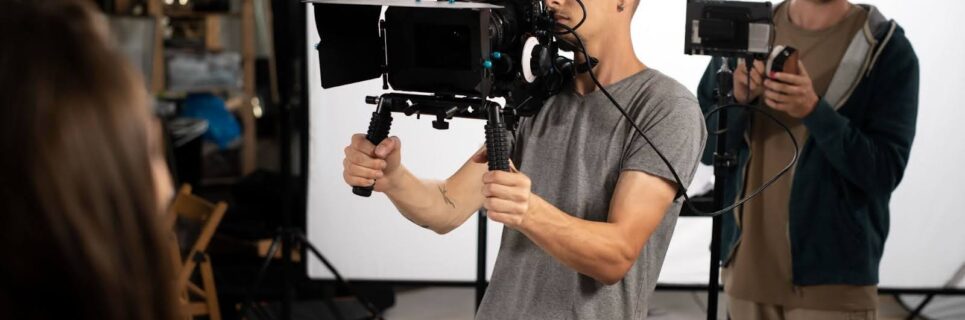 camera man in recording studio